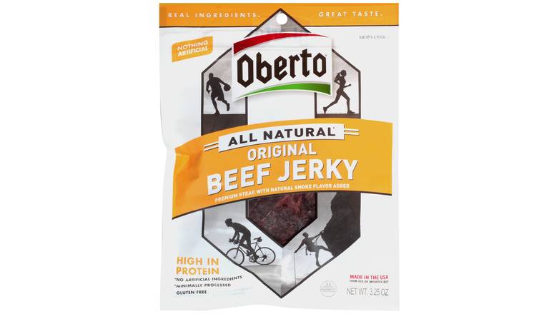 Order Oberto All Natural Original Beef Jerky 3.25 OZ food online from Valero Food Mart store, Murrayville on bringmethat.com