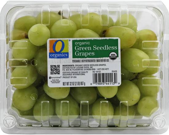 Order O Organics · Organic Green Seedless Grapes (2 lb) food online from Albertsons Express store, Fort Worth on bringmethat.com