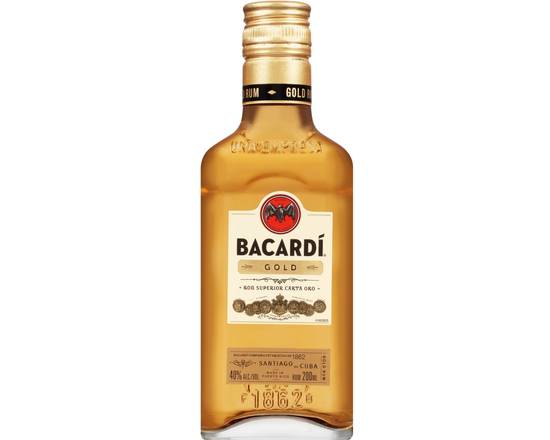 Order Bacardi Gold Rum, 200mL bottle (40% ABV)  food online from Moby Liquor store, Los Angeles on bringmethat.com