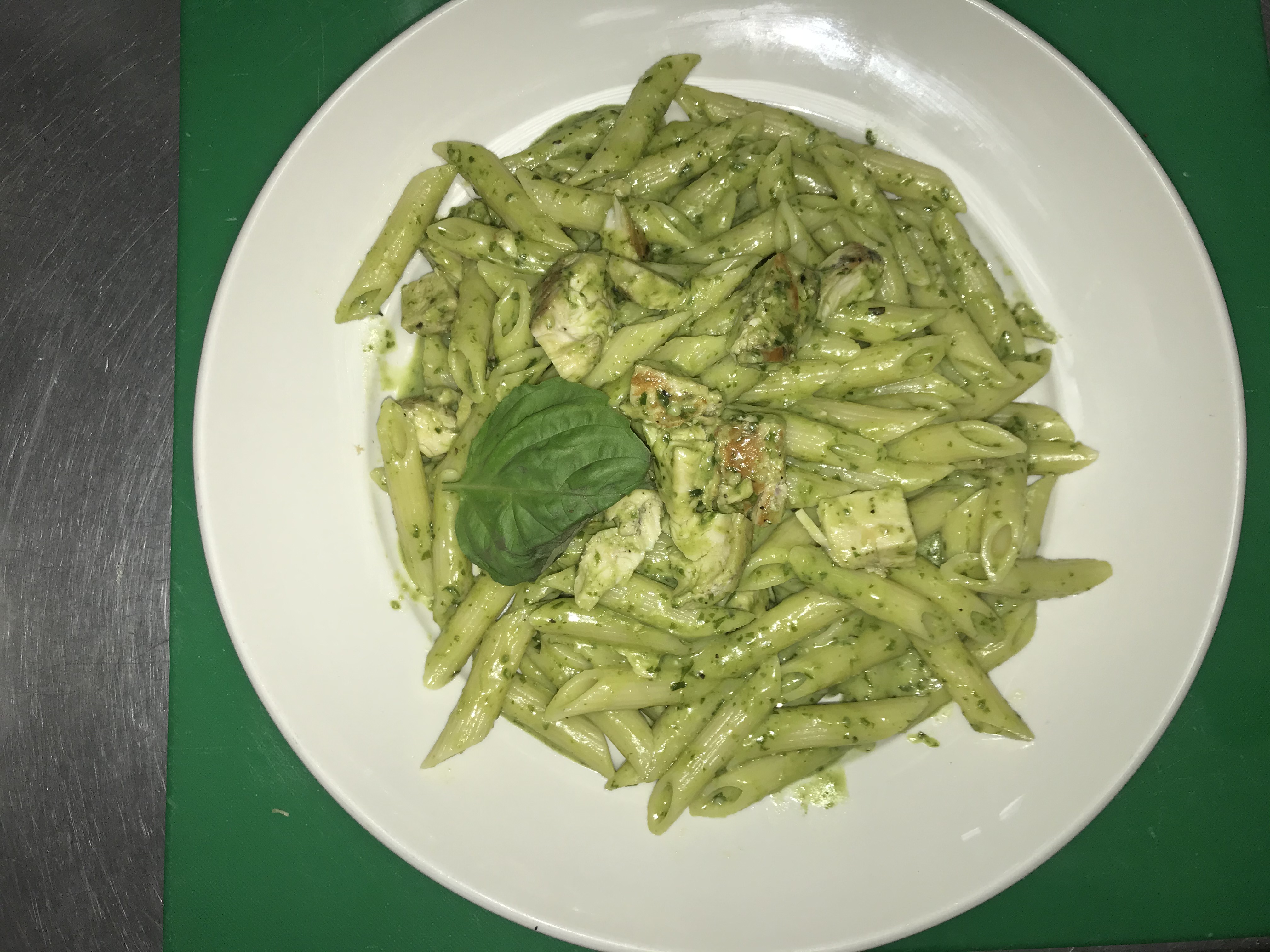 Order Grilled Chicken Pesto Sauce Pasta food online from Italian Pizza & Subs store, Jamaica Plain on bringmethat.com