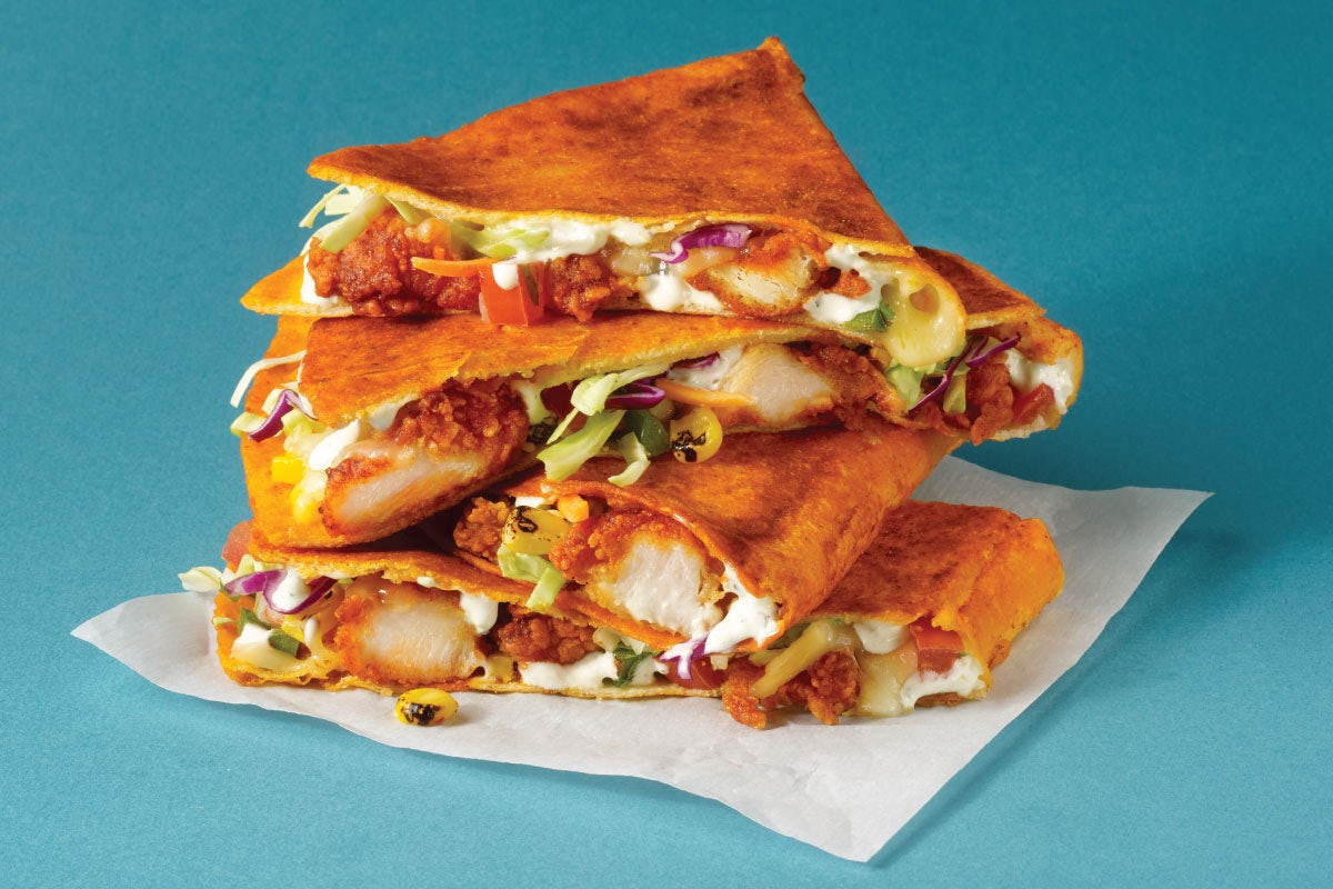 Order Nashville Hot Chicken Quesadilla food online from Savage Burrito store, Brentwood on bringmethat.com