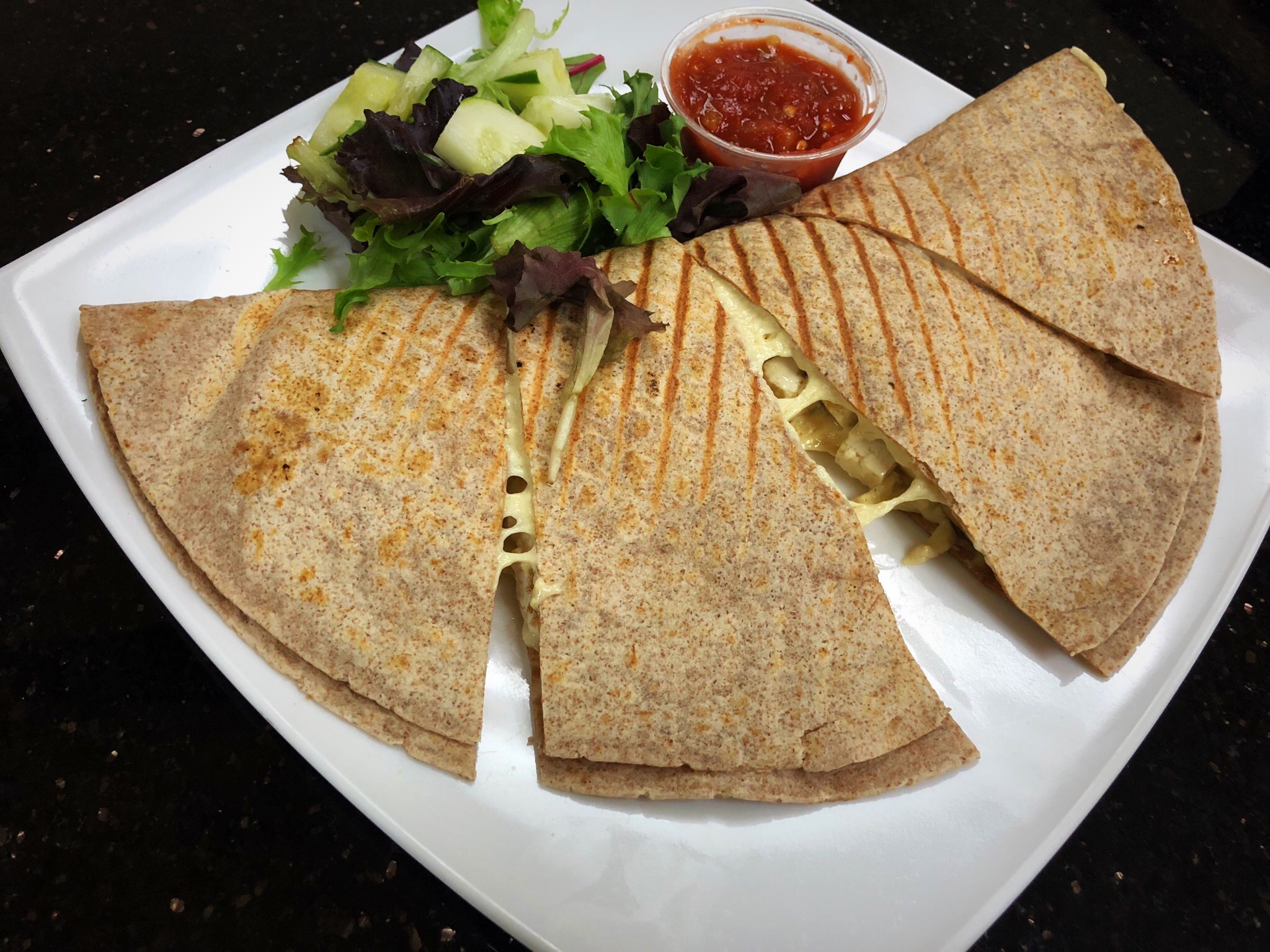 Order Double Delight Quesadilla food online from Healthy Garden & Gourmet Pizza store, Collingswood on bringmethat.com