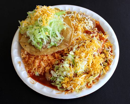 Order #4 Tostada and Enchilada food online from Arsenio's Mexican Food #1 store, Clovis on bringmethat.com