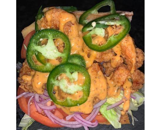 Order Po Boy Shrimp  food online from Burger Pointe &amp; Wings store, Grosse Pointe on bringmethat.com