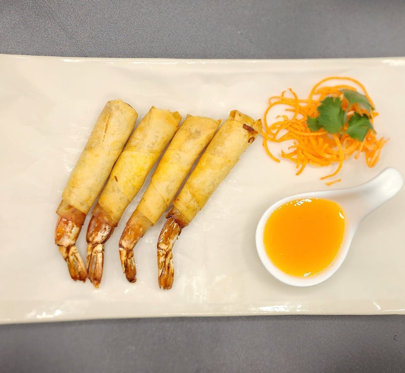 Order Shrimp Rolls (4) food online from VIP Thai Cuisine store, Woodridge on bringmethat.com