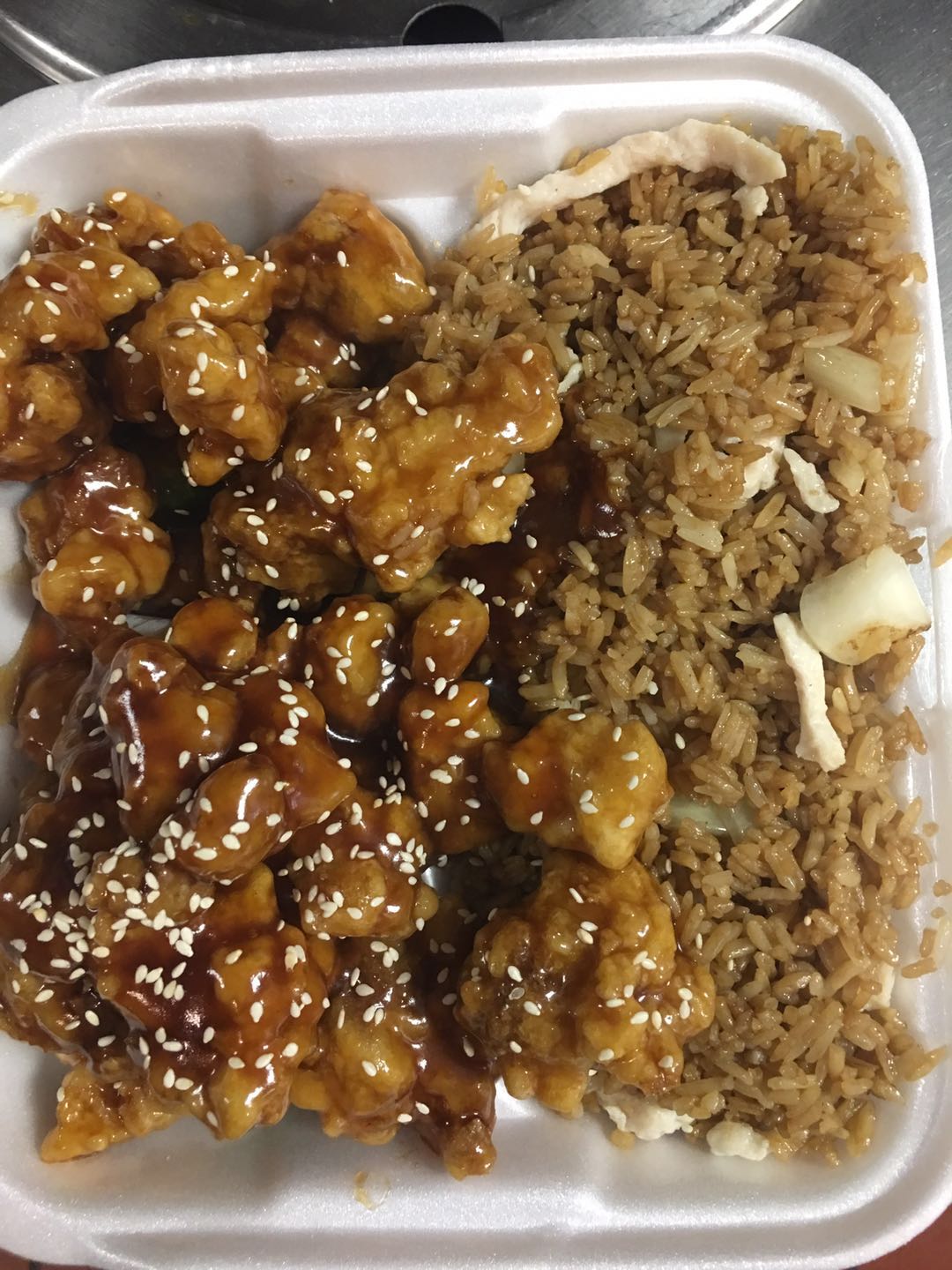 Order Sesame Chicken Combo Plate food online from China Express store, Greensboro on bringmethat.com