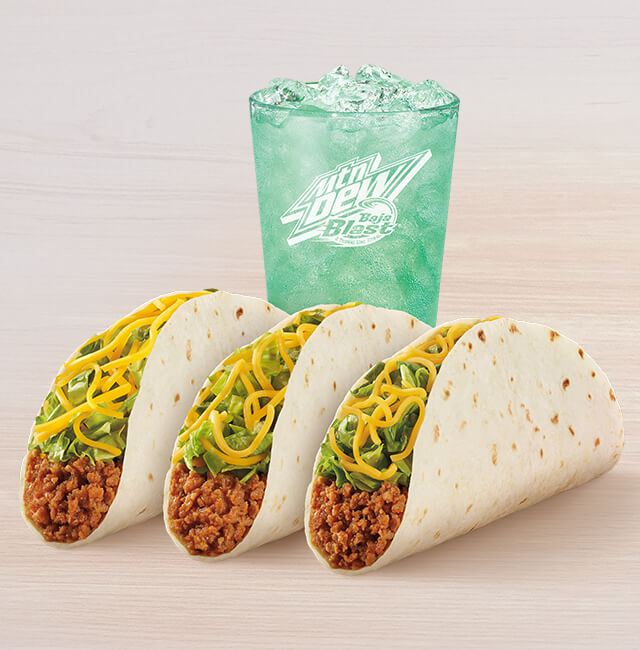 Order 3 Soft Tacos Combo food online from Taco Bell store, Taylor on bringmethat.com