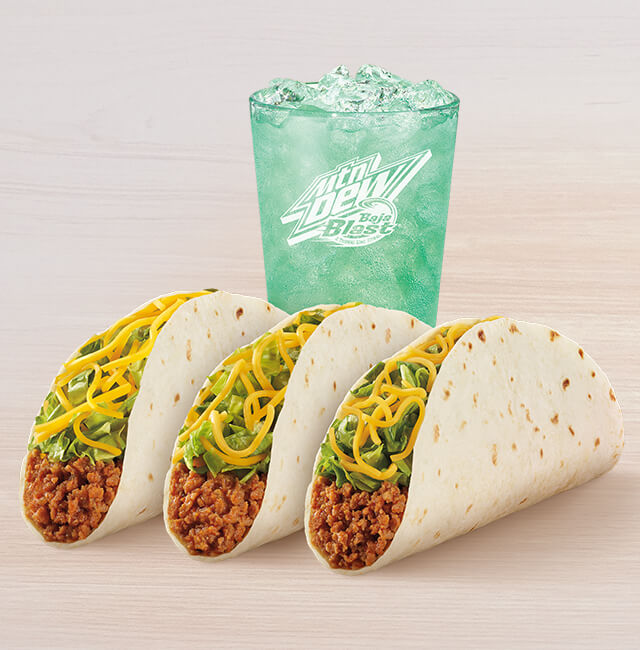 Order 3 Soft Tacos Combo food online from Taco Bell store, Eagle River on bringmethat.com