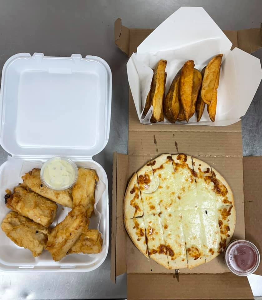 Order 6 Pieces Fish, 10'' Cheesebread & 1 Order Potato Wedges Special - Special food online from Pizza Man store, Ellsworth on bringmethat.com