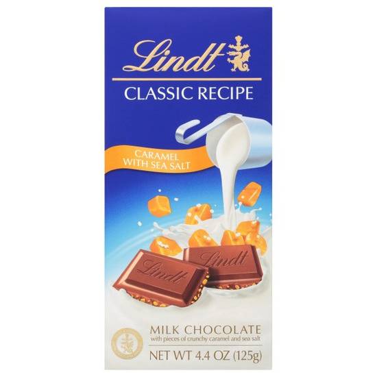 Order Lindt CLASSIC RECIPE Caramel with Sea Salt Milk Chocolate Bar, 4.4 oz. food online from Cvs store, SUNNYVALE on bringmethat.com