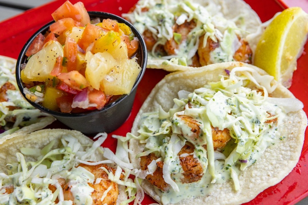 Order 4 Shrimp Tacos food online from Fire Island Grill store, Simi Valley on bringmethat.com