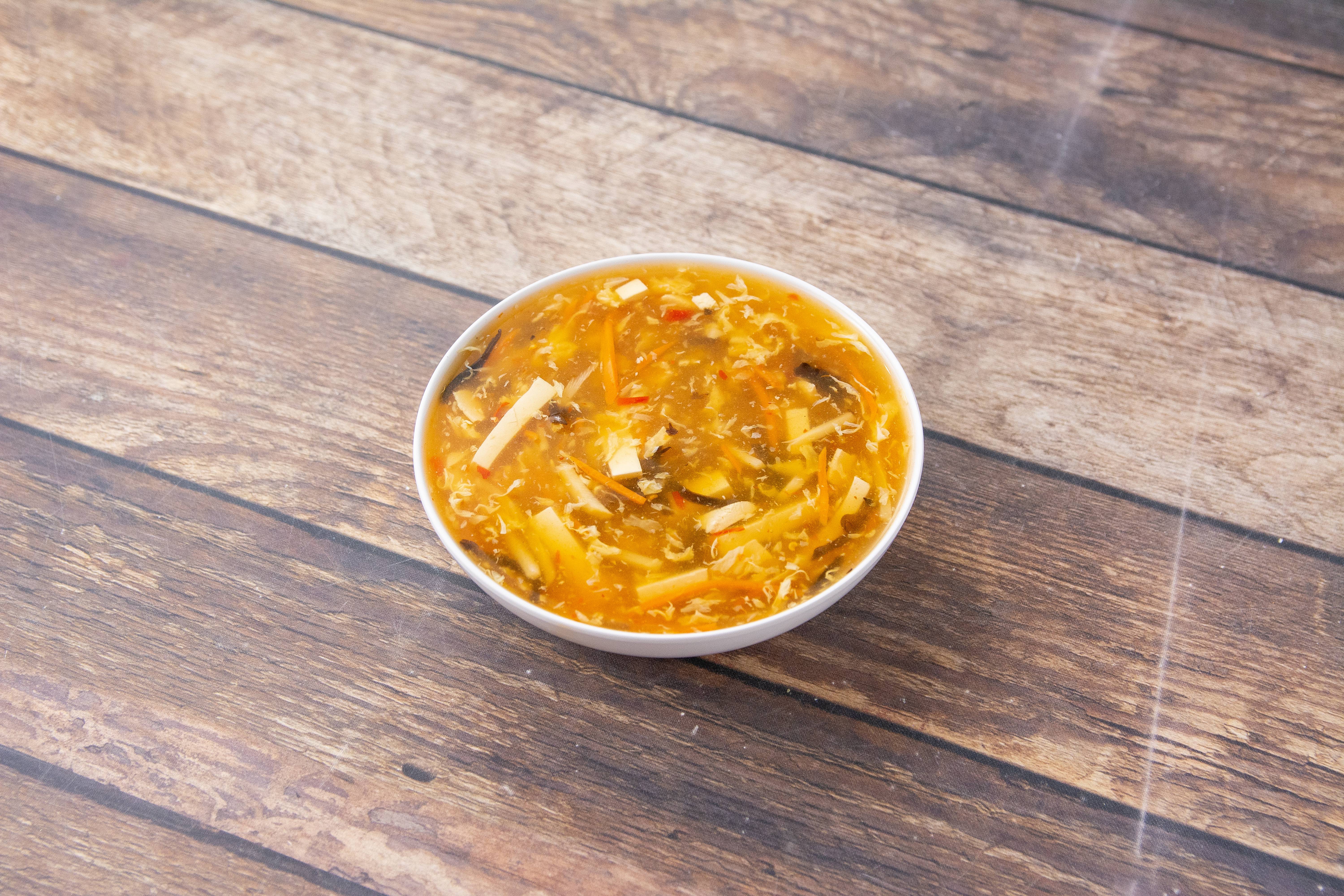 Order Hot & Sour Soup food online from Uncle Wong Chinese Restaurant store, Oakley on bringmethat.com