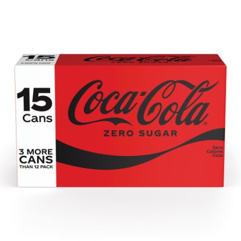 Order Coke Zero 15 Pack 12oz Can food online from 7-Eleven store, Charlotte on bringmethat.com
