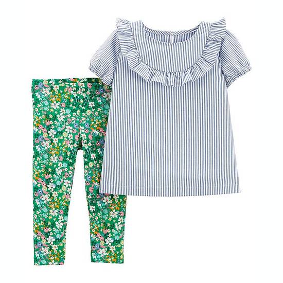 Order carter's® Size 4T 2-Piece Striped Top and Floral Capri Legging Set food online from Bed Bath & Beyond store, St. Peters on bringmethat.com