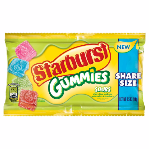 Order Starburst Gummies Sours 3.5oz food online from 7-Eleven store, West Columbia on bringmethat.com