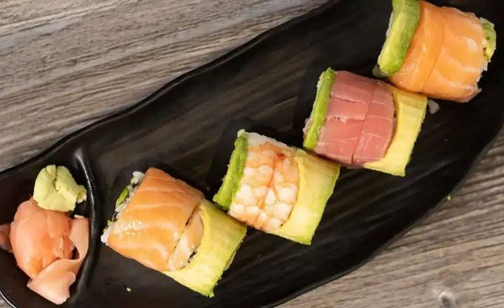 Order Rainbow Roll food online from Hashi Japanese Kitchen store, Watauga on bringmethat.com