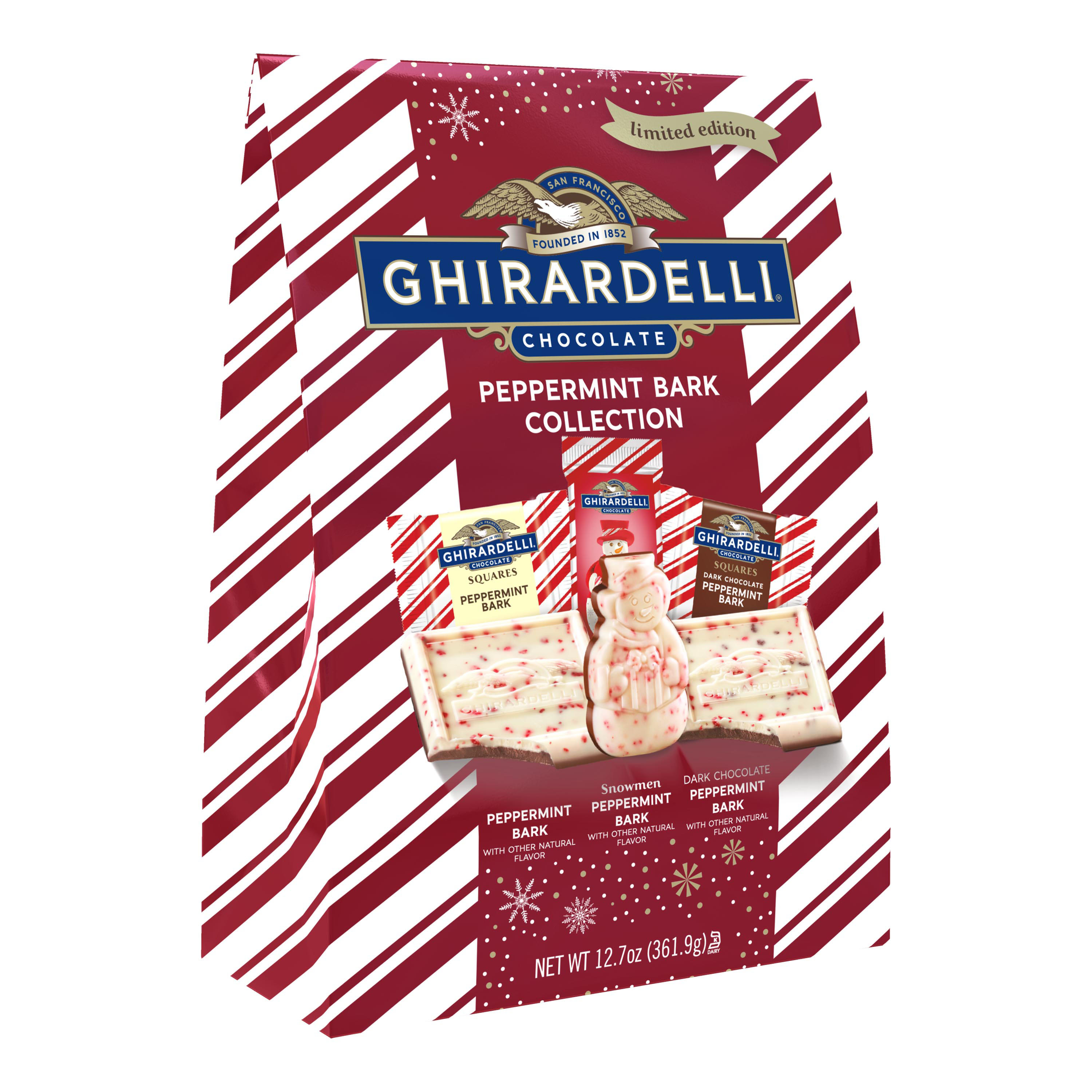 Order Ghirardelli Squares Peppermint Bark Collection - 12.7 oz food online from Bartell store, Edmonds on bringmethat.com