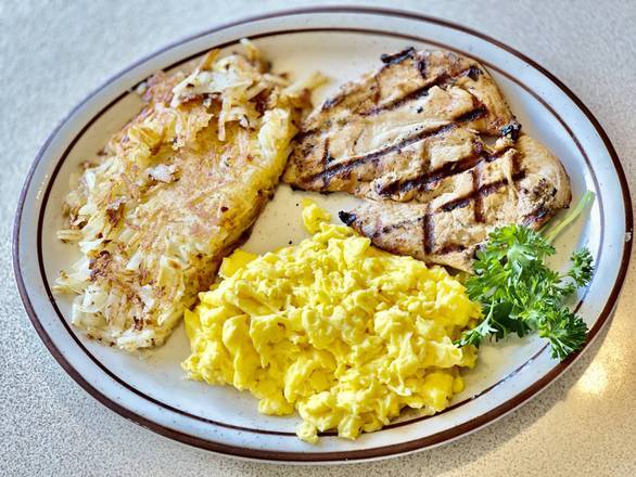 Order Broiled Chicken Breast and Eggs (UTE14) food online from Costa Family Restaurant store, Covina on bringmethat.com