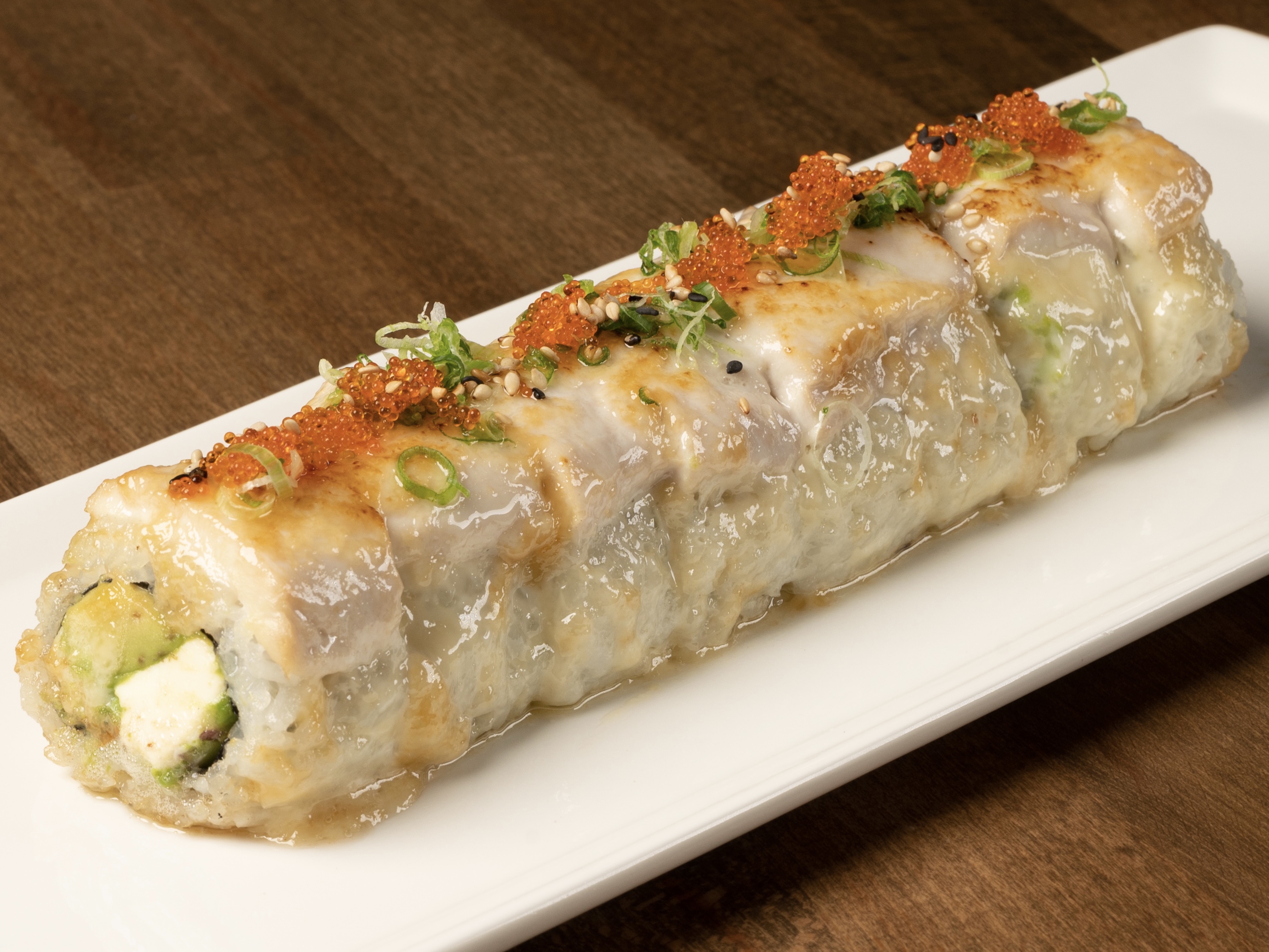 Order Baked White Roll food online from Zeppin Sushi store, Los Angeles on bringmethat.com