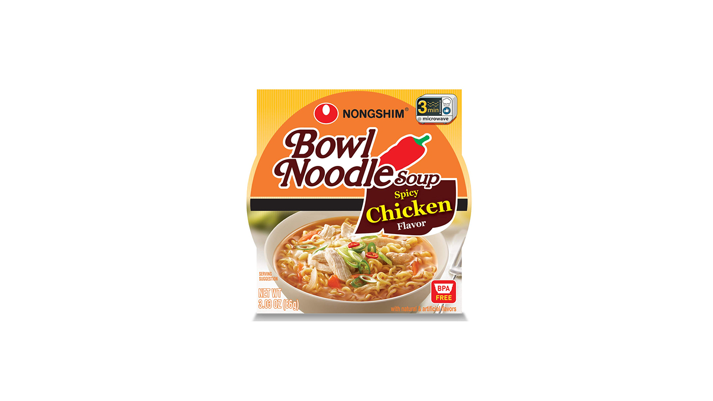 Order Shin Bowl Noodle Spicy Chicken  food online from Chevron Extramile store, Long Beach on bringmethat.com