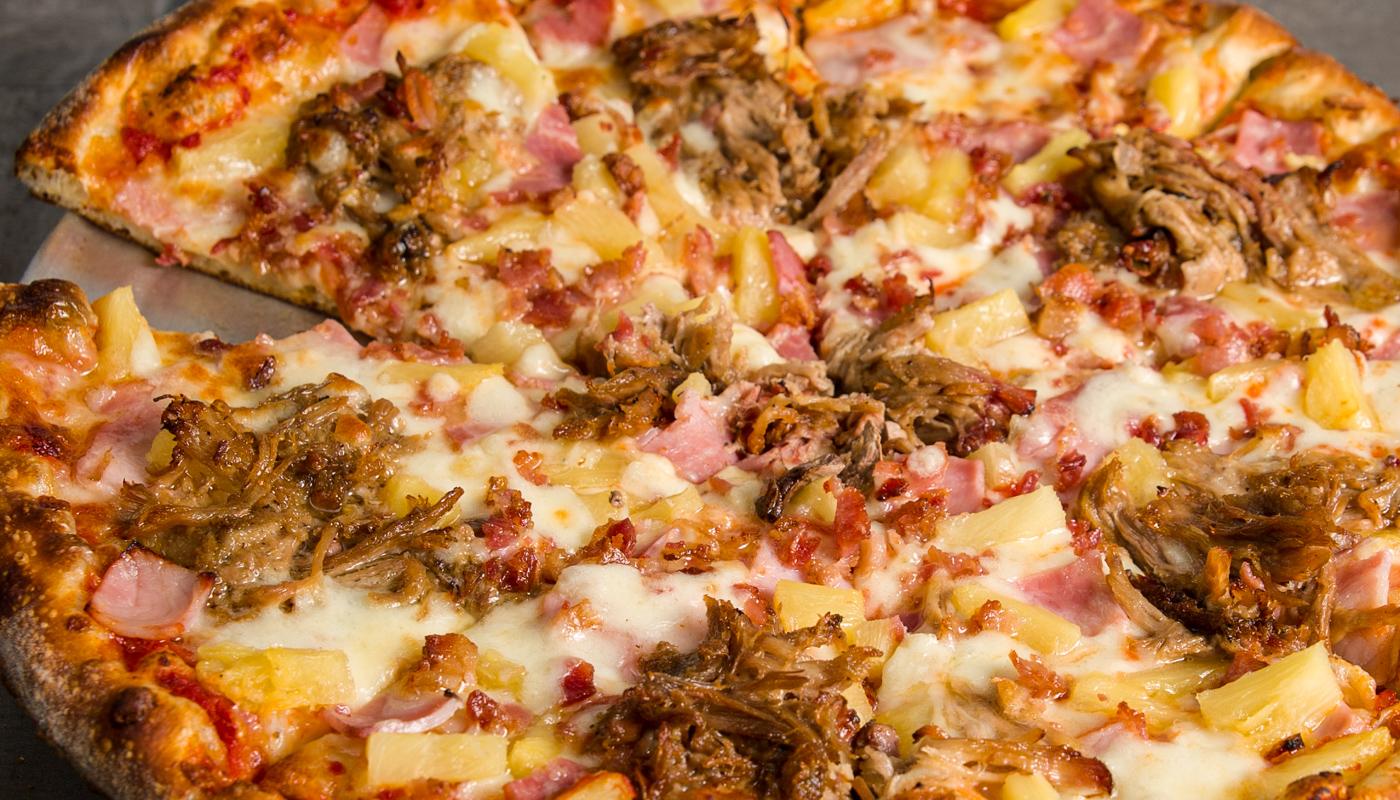 Order 12" Premium Hawaiian food online from Lucky Duck Pizza store, Waterford Township on bringmethat.com