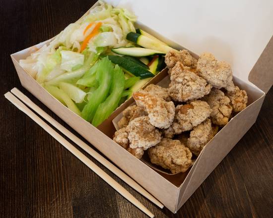 Order 13. Popcorn Chicken Rice Box food online from WeHouse Gyoza store, Milpitas on bringmethat.com