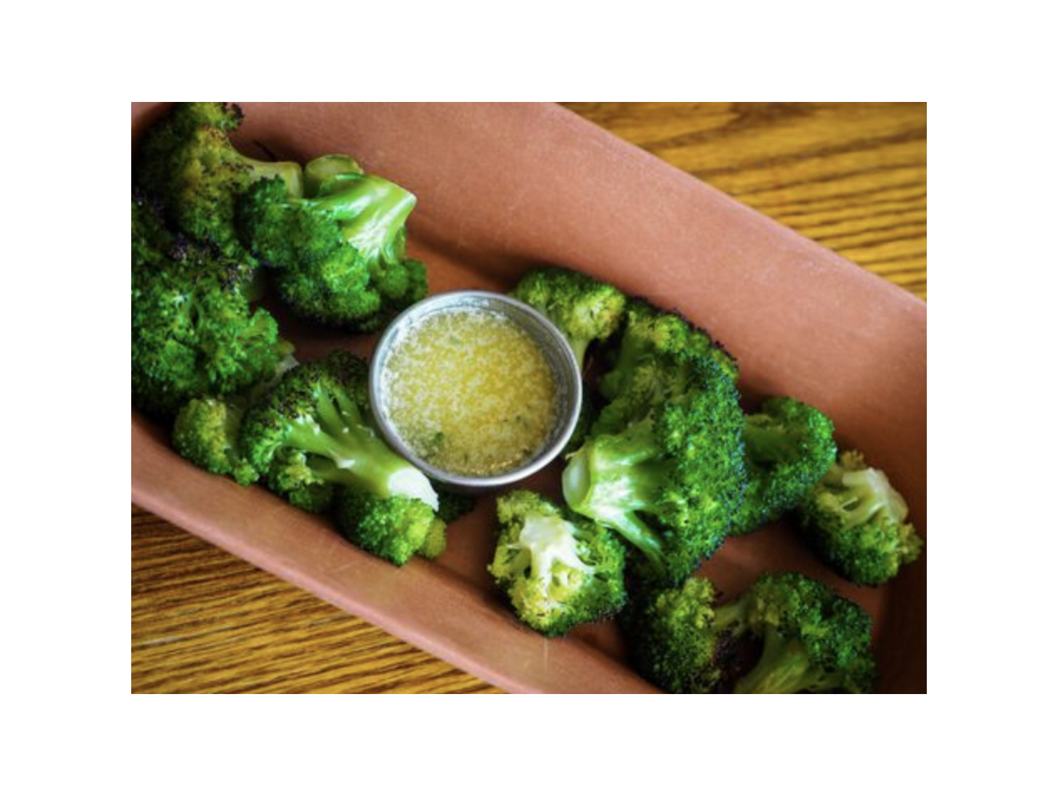 Order Roasted Broccoli with Garlic Butter food online from Roots Handmade Pizza - West Town store, Chicago on bringmethat.com