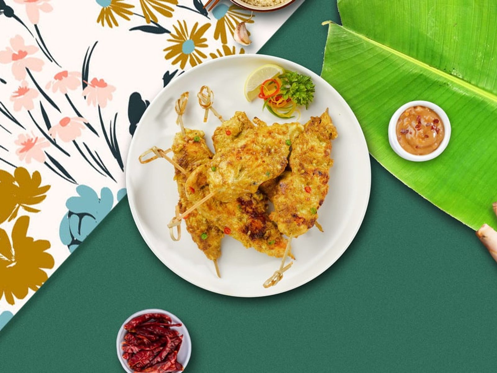 Order Chicken Satay food online from Spicy 9Thai store, Aurora on bringmethat.com