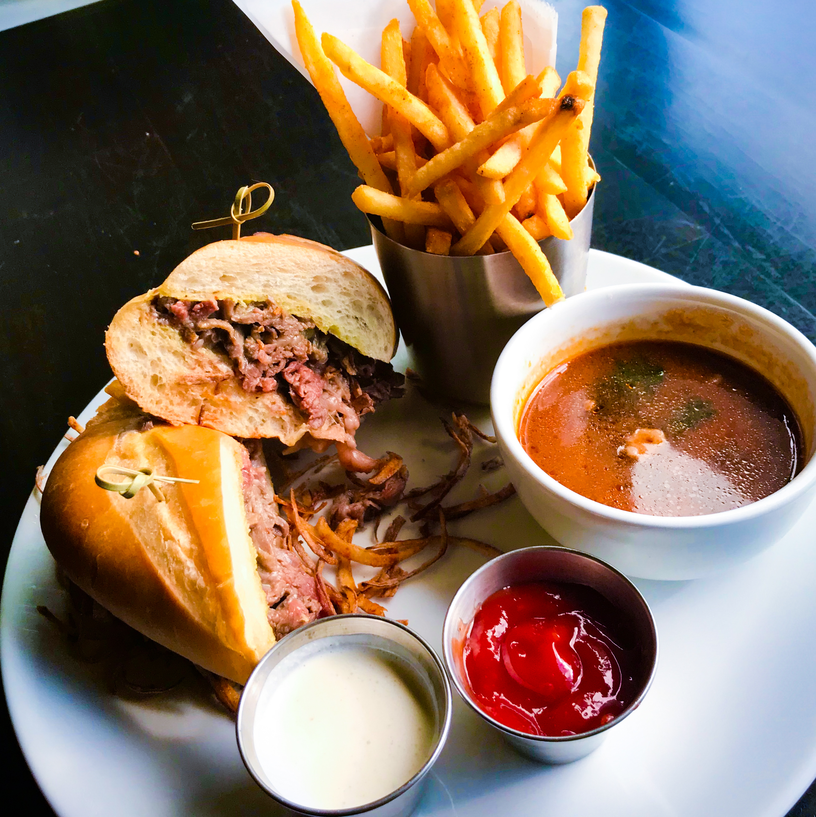 Order Prime Rib French Dip food online from Hill Street Bar & Restaurant store, Los Angeles on bringmethat.com