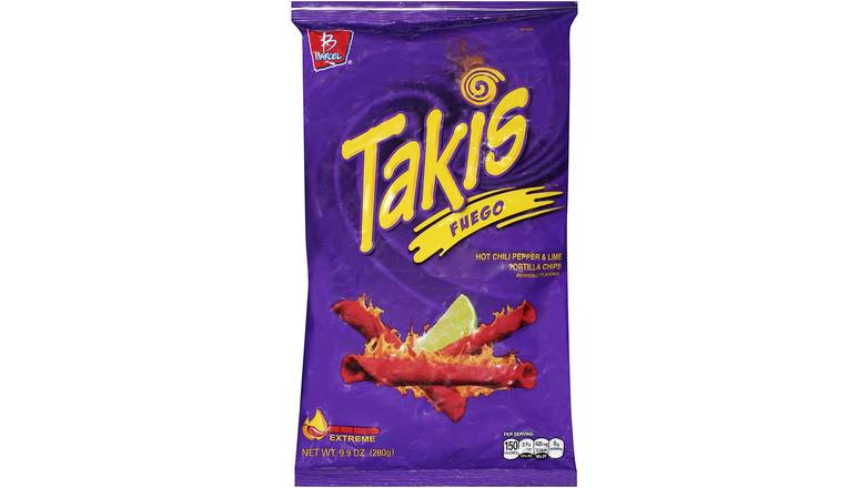 Order Takis Fuego Hot Chili Pepper & Lime Tortilla Chips food online from Exxon Constant Friendship store, Abingdon on bringmethat.com