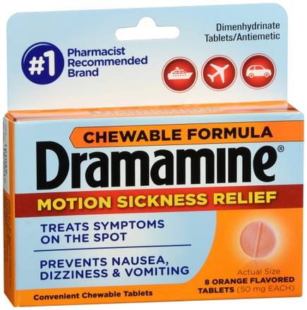 Order Dramamine Motion Sickness Relief Chewable Tablets Orange Flavored food online from Scripx Pharmacy store, Plano on bringmethat.com