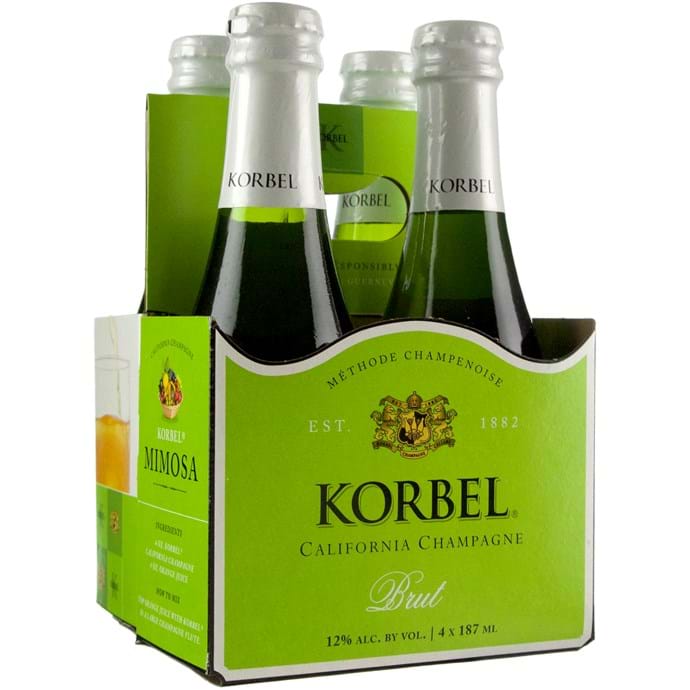 Order Korbel Brut, Champagne Sparkling, 4 Pack 187 ml. food online from Village Wine & Spirits store, Ventura on bringmethat.com
