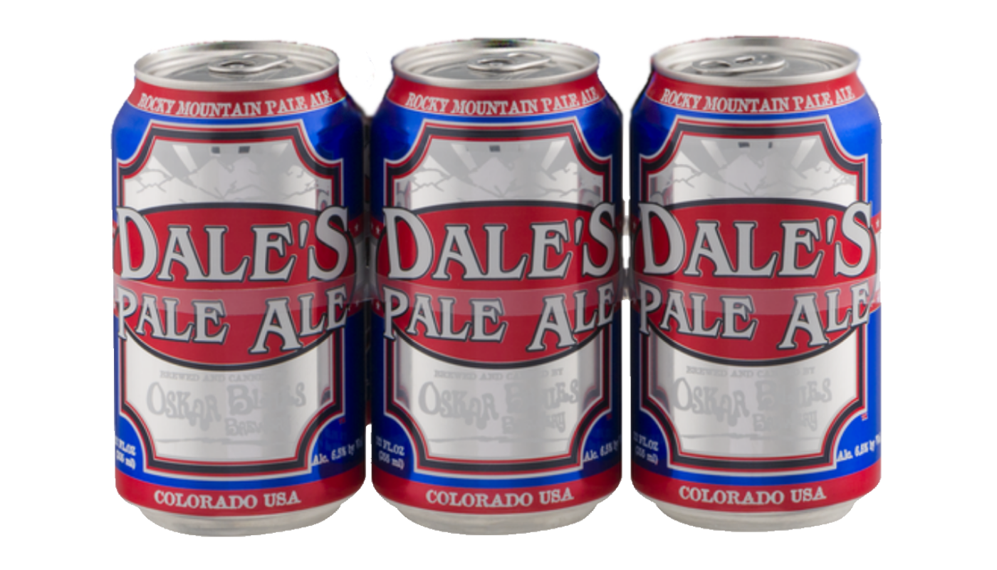 Order Oskar Blues Beer, Dale's Pale Ale 6 pack 12oz Cans food online from Dimension Liquor store, Lake Forest on bringmethat.com