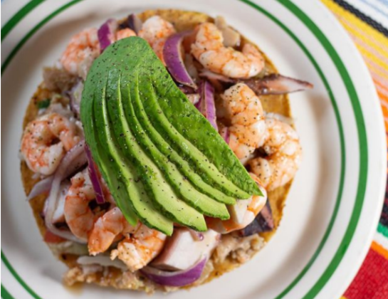 Order Tostada Mixta food online from Alegrias Seafood store, Chicago on bringmethat.com