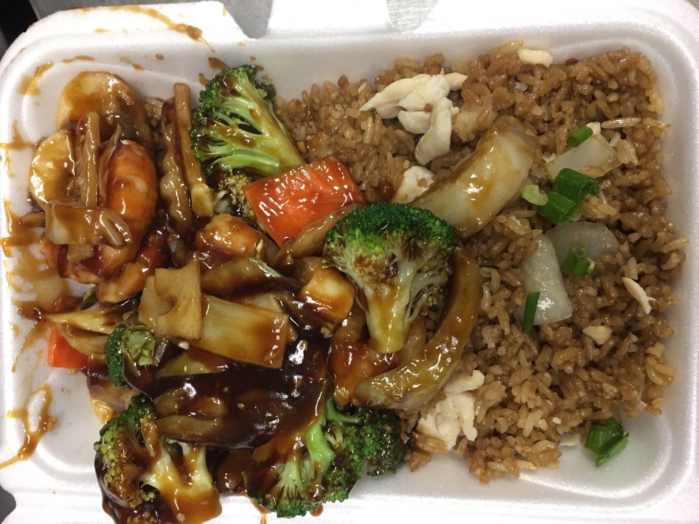 Order Shrimp with Mixed Vegetables Lunch Plate food online from China Express store, Greensboro on bringmethat.com
