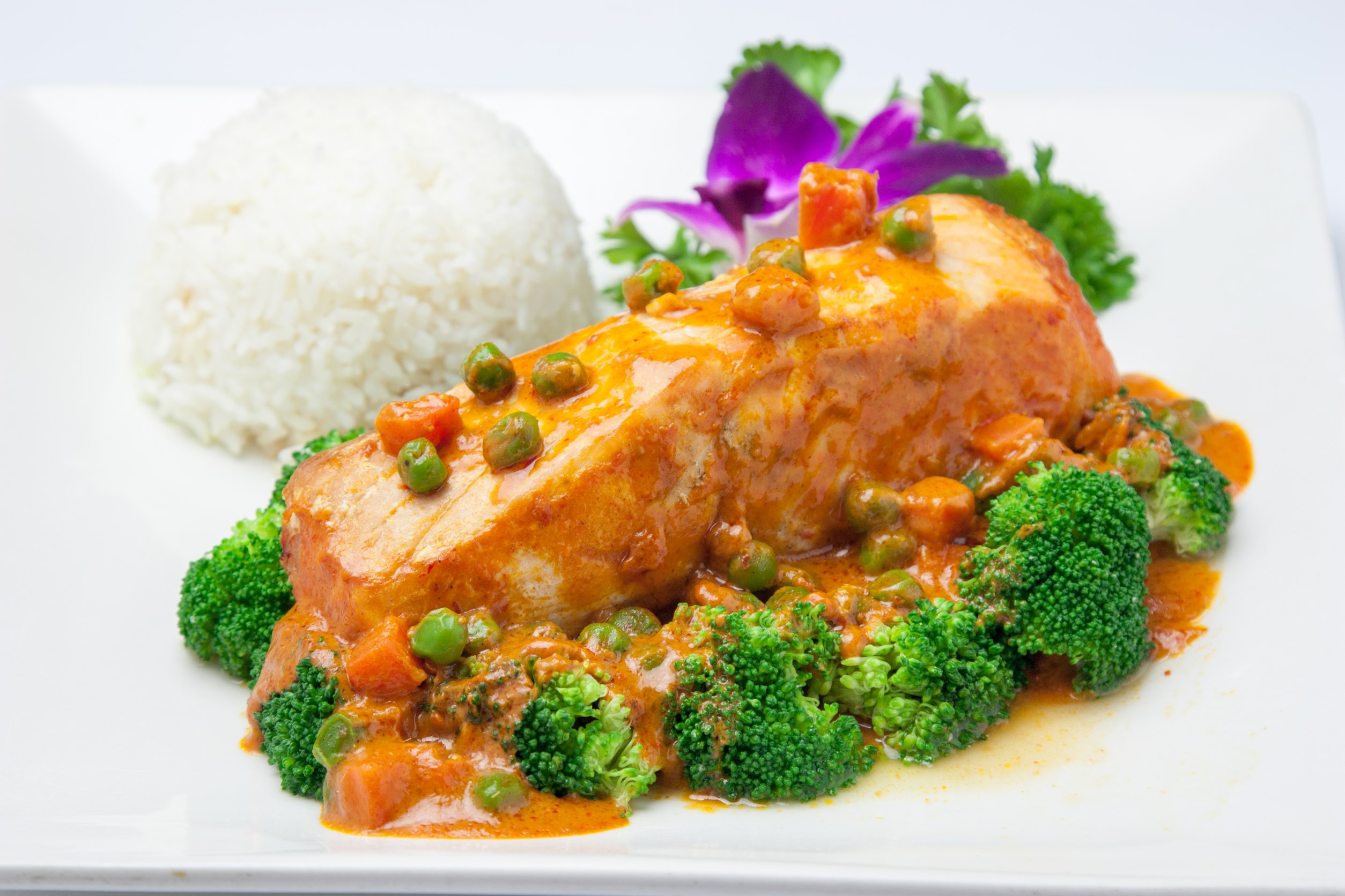 Order Panang Salmon food online from Basil Thai Bistro store, San Diego on bringmethat.com