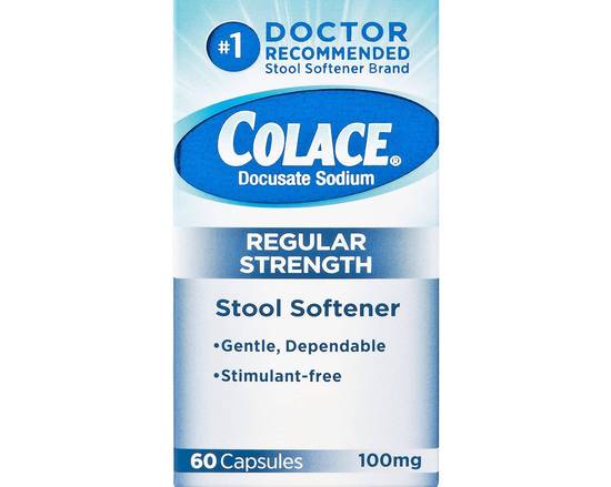 Order Colace - Stool Softener - 60 Capsules food online from East Cooper Family Pharmacy store, Mt Pleasant on bringmethat.com