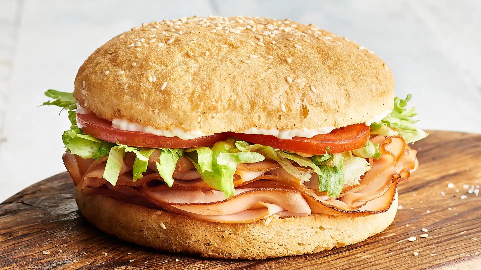 Order Smoked Turkey Breast Sandwich - Small food online from Schlotzsky store, Temple on bringmethat.com