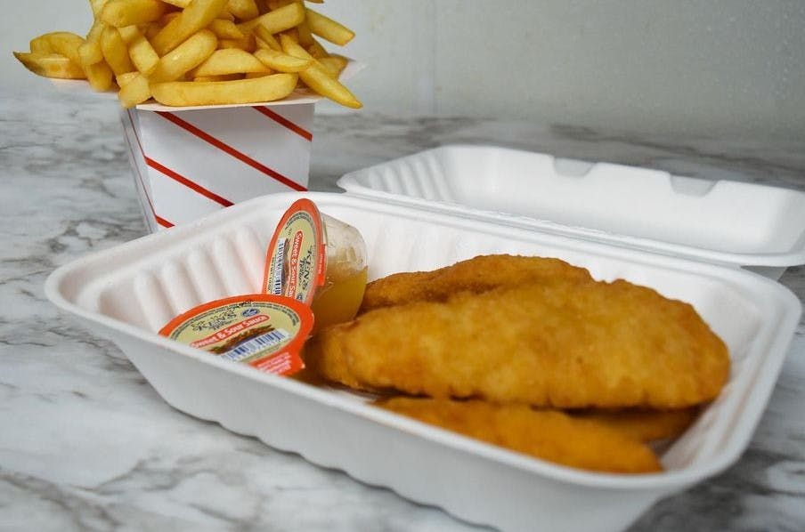 Order Kid's Chicken Tenders with Fries - 3 Pieces food online from Johnny's Pizza store, Brooklyn on bringmethat.com
