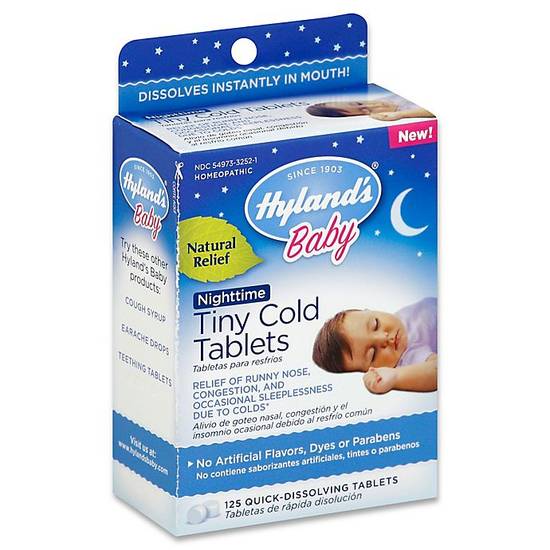 Order Hyland's® Baby 125-Count Nighttime Tiny Cold Tablets food online from Bed Bath & Beyond store, Lancaster on bringmethat.com