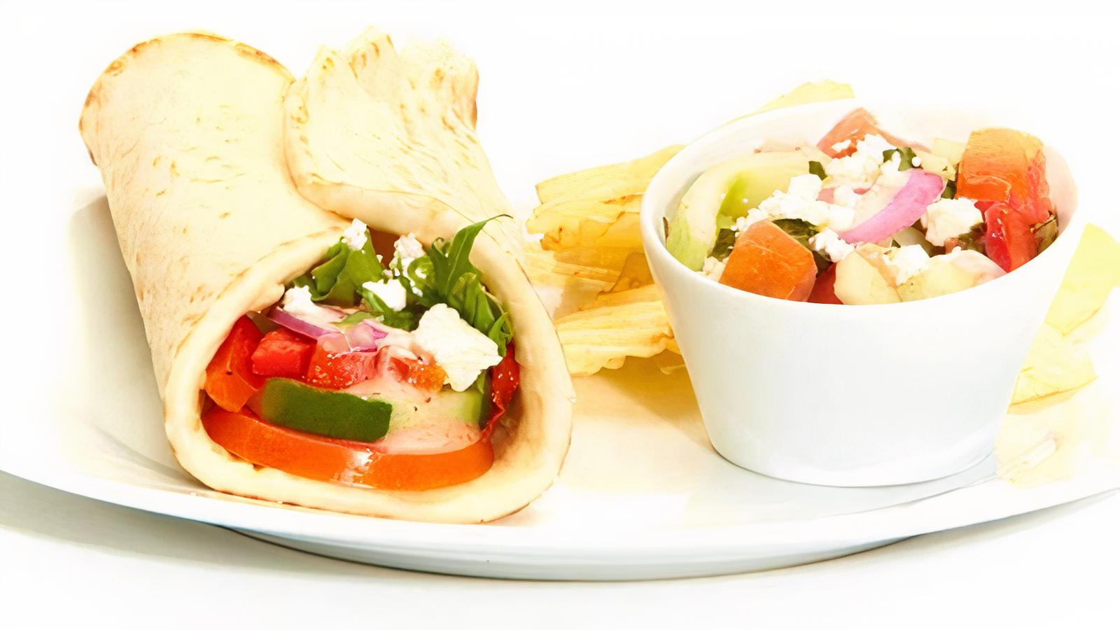 Order Greek Salad Gyro  food online from Taziki Mediterranean Cafe store, Mt. Juliet on bringmethat.com