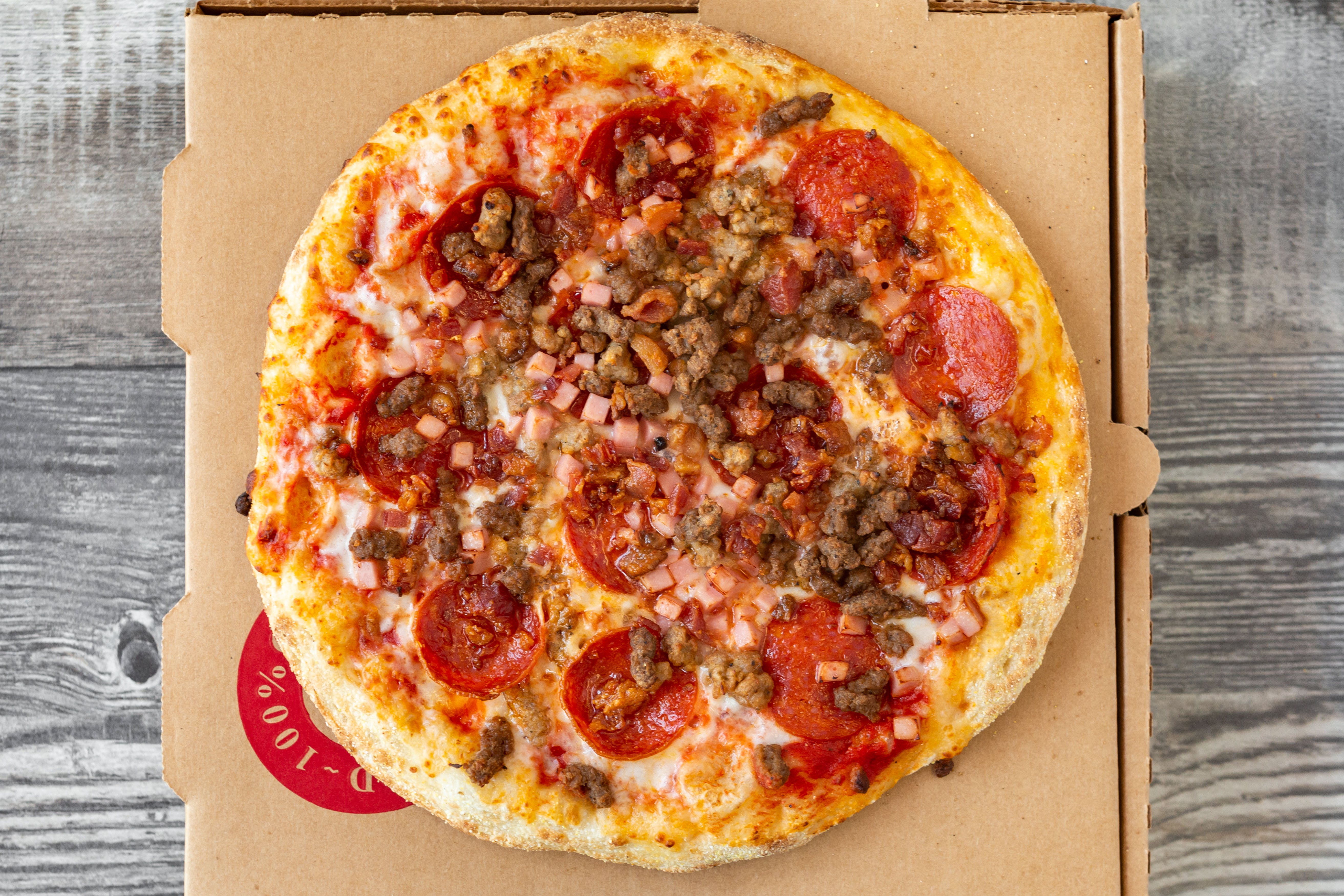 Order Five Meat Pizza - Medium 12'' food online from Grand slam pizza store, Woodstock on bringmethat.com