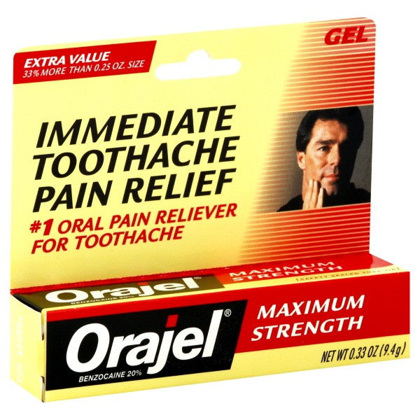 Order Orajel Oral Pain Reliever Gel, Maximum Strength - 0.42 oz food online from Rite Aid store, Redwood City on bringmethat.com