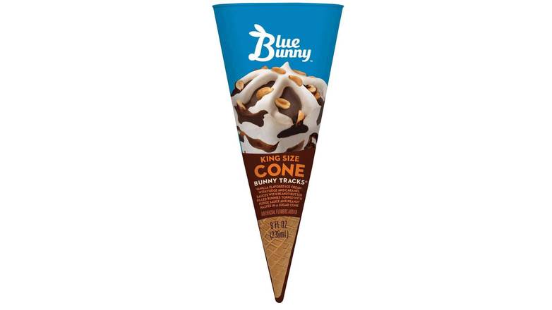 Order Blue Bunny King Size Bunny Tracks Ice Cream Cone food online from Red Roof Market store, Lafollette on bringmethat.com