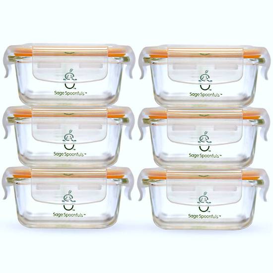 Order Sage Spoonfuls® Tough Glass Tubs 4 oz. Baby Food Storage Containers in Clear (Set of 6) food online from Bed Bath &Amp; Beyond store, Johnson City on bringmethat.com