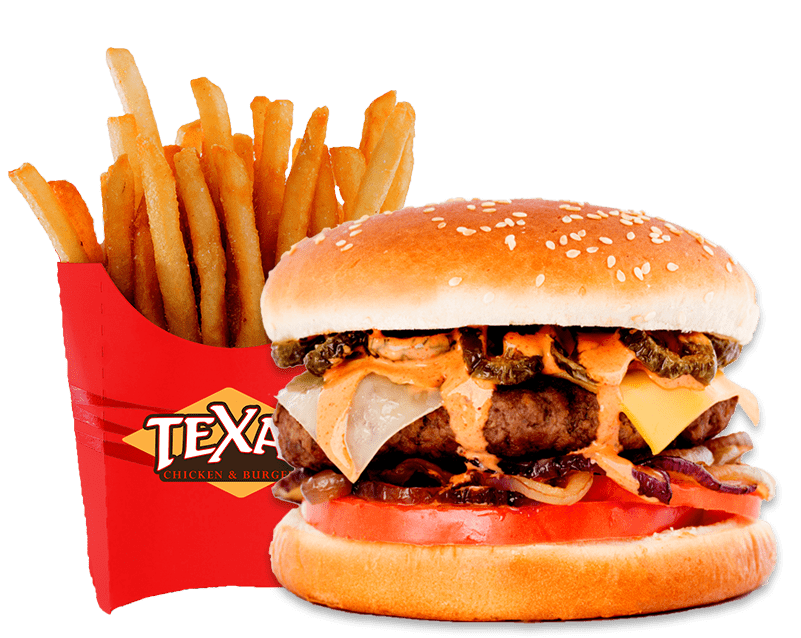 Order Texas Hell Burger Combo food online from Texas Chicken & Burgers store, Bronx on bringmethat.com