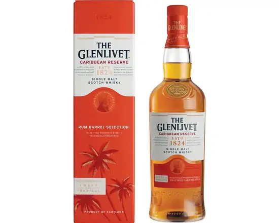 Order Glenlivet Caribbean Reserve  Scotch 40% abv 750ml food online from Sousa Wines & Liquors store, Mountain View on bringmethat.com