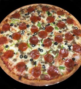 Order Deluxe Pizza food online from Massino Pizzeria store, Denver on bringmethat.com