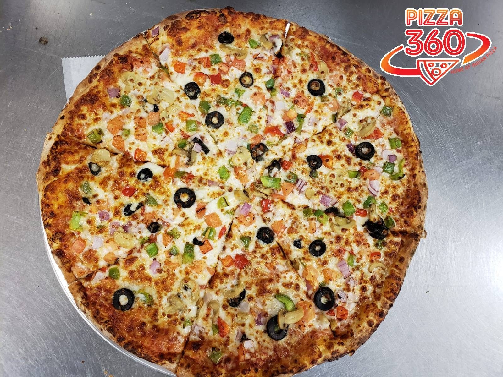Order Vegetarian Pizza - Small 10'' (4 Slices) food online from Pizza 360 store, Ashburn on bringmethat.com