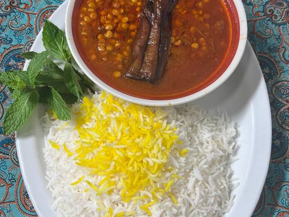 Order Veggie Gheymeh with Rice food online from Stone Stew store, San Jose on bringmethat.com